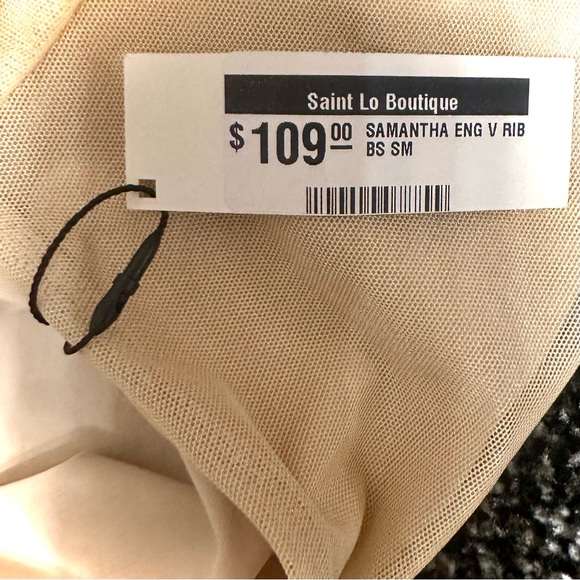 SAMANTHA ENG || High-Neck Open Back Snap Bodysuit in Beige - SZ Small ⭐️NWT⭐️ - Picture 5 of 8